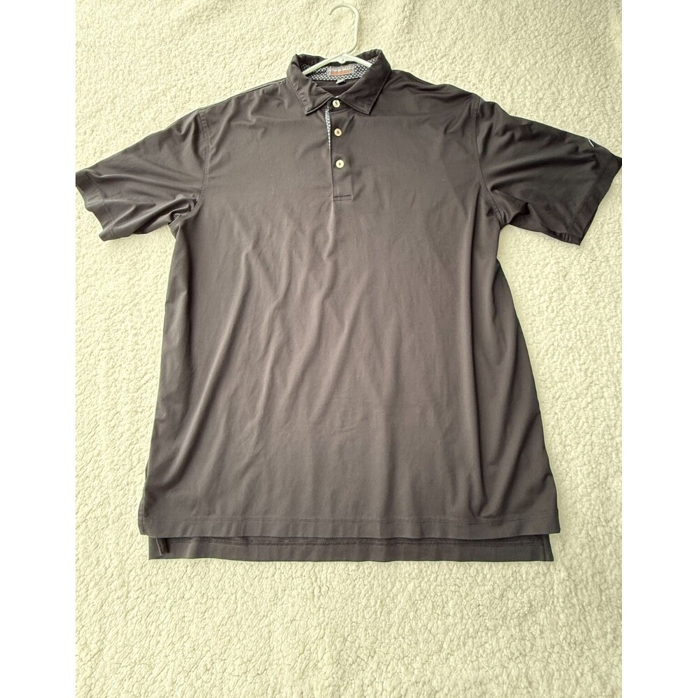 Peter Millar Summer Comfort Black Orlando Magic Mens Golf Polo Size L Logo